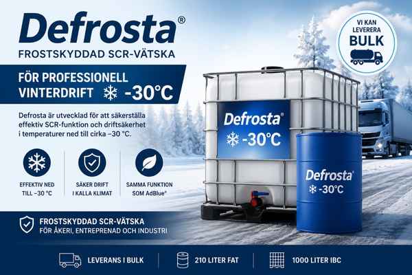 Defrosta frostskyddad SCR-vätska för dieselmotorer och vinterdrift ned till −30°C